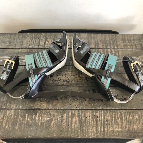 JASON WU PYTHON Snakeskin-Trimmed HEEL Sandals - Picture 6 of 13